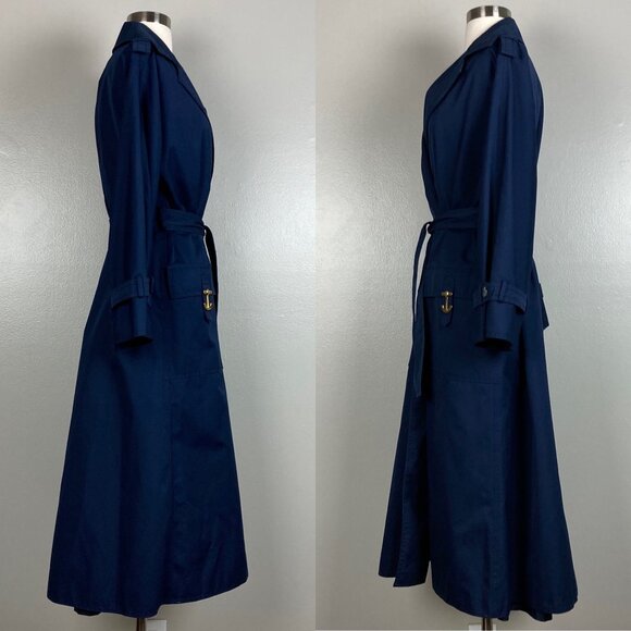 GUS MAYER - 12 - VINTAGE "Aquatogs" Blue Trench Coat - Picture 3 of 10